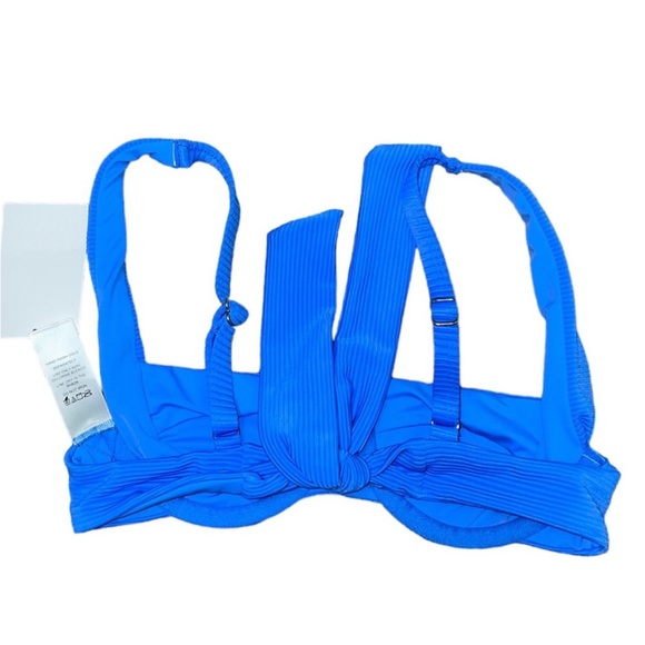 NWT Swimsuits For All Ribbed Electric Blue Bikini Swim Set (size S) - Picture 4 of 13